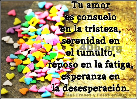 Frases Para Enamorar Tu amor es consuelo en la tristeza.