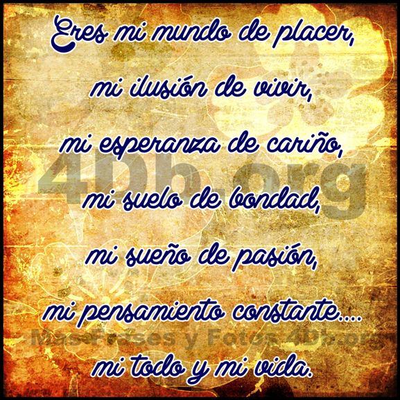 Frases Para Enamorar mi todo y mi vida.