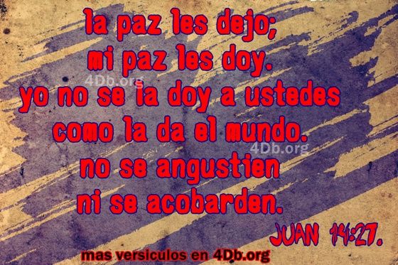 La paz les dejo Juan 14:27