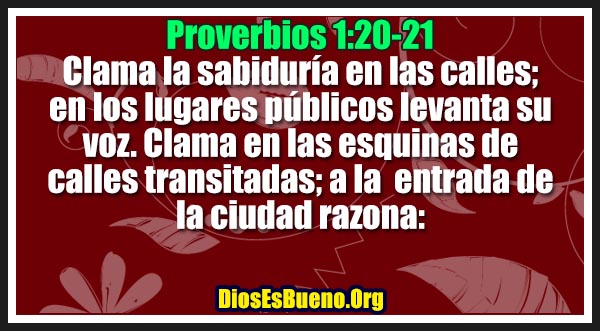 Proverbios 1:20-21