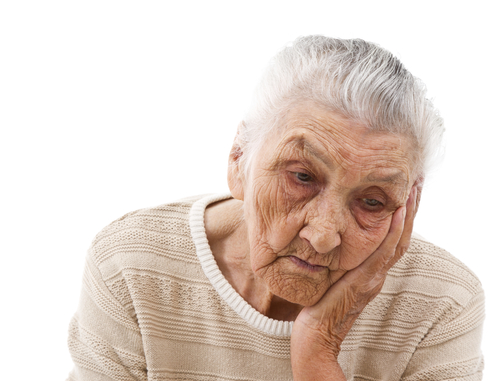 depressed old lady's portrait