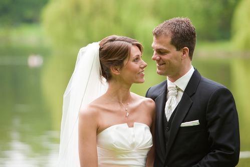 Attractive young couple ready on their wedding day