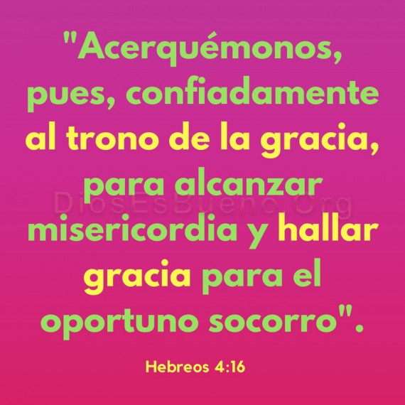 Acerquémonos, pues, confiadamente al trono de la gracia, para alcanzar misericordia y hallar gracia para el oportuno socorro