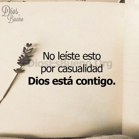 No leiste por casualidad, Dios está contigo